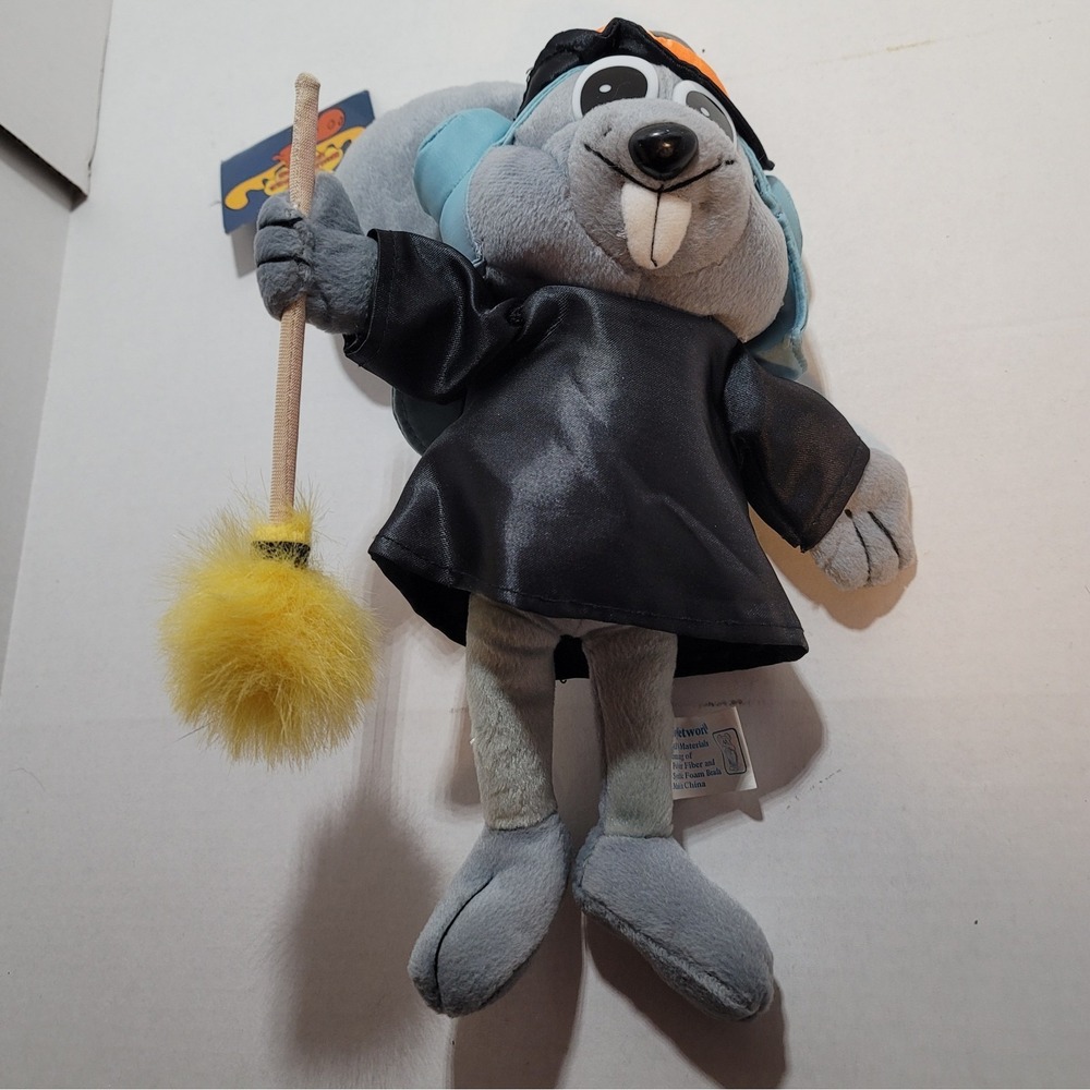 2001-2002 Rocky‎ and Bullwinkle Toy Plush Stuffed Squirrel 14 in Witch NWT